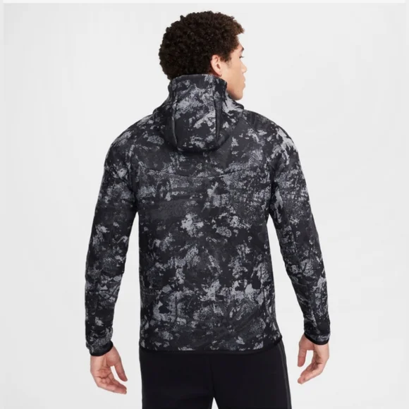 Nike Tech Fleece Camo Windrunner Hoodie Black Anthracite HV5055-060 Size 2XL